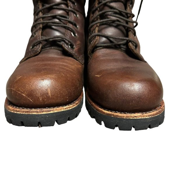 Chippewa Brown Leather Lace Up Vibram Sole Work Boot Shoes Mens Size 8 M Casual - Picture 8 of 16